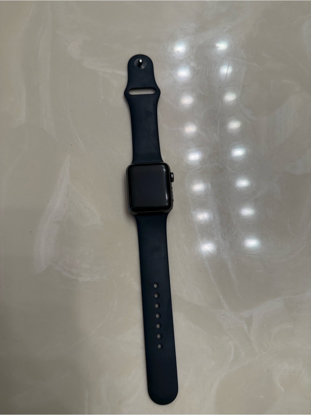 Black Smartwatch with Black Silicone Band